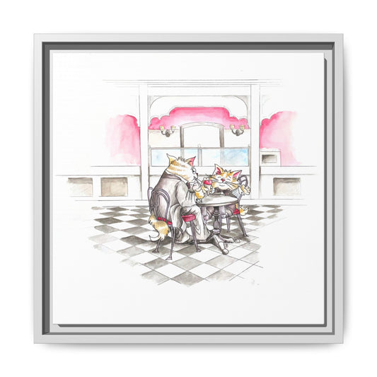 Kitty Fun Matte Canvas Framed