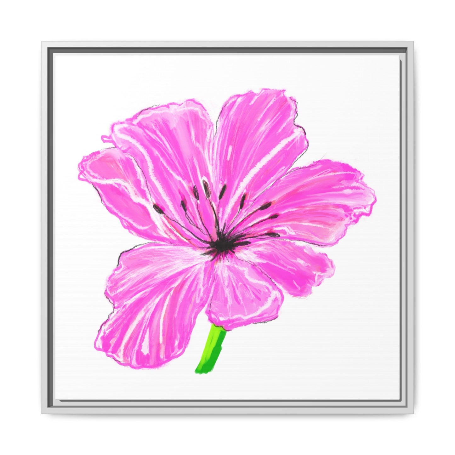 Dancing Tulips Matte Canvas, Framed Cool Pink