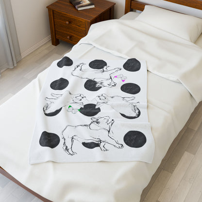 Dogi Fun Velveteen Plush Blanket Bulldogs