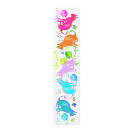 Colorful Cats Table Runner Colorful Cats (Cotton or Poly)