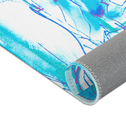 Joyful Landscapes Indoor Area Rug, Blue and Pink