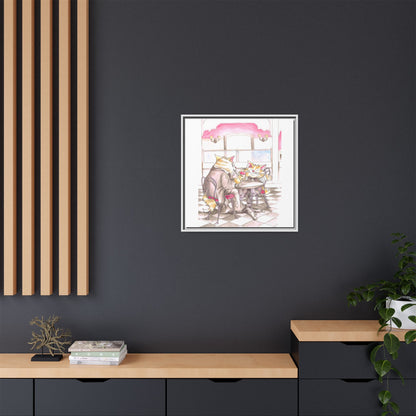 Kitty Fun Matte Canvas Framed