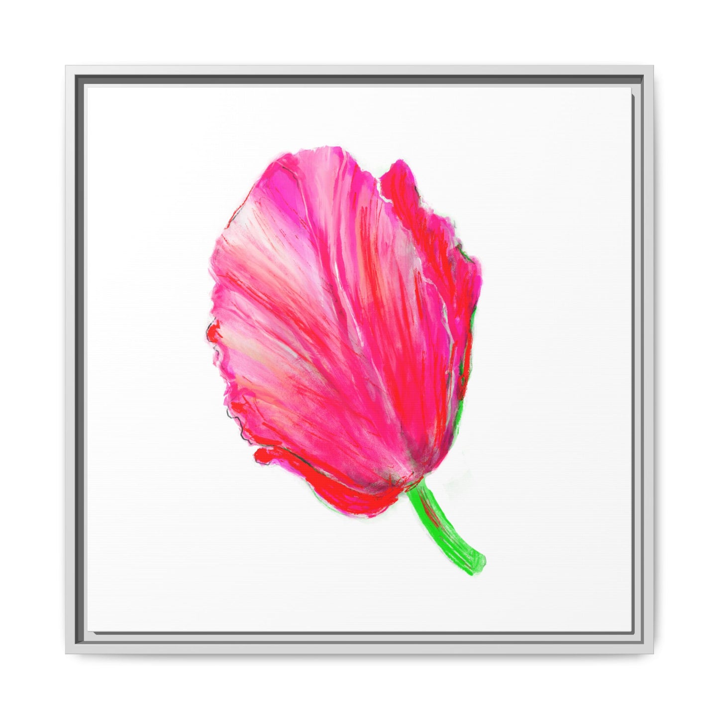 Dancing Tulips Matte Canvas, Framed (Multi-color) Raspberry Red