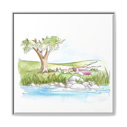 Kitty Fun Matte Canvas Framed