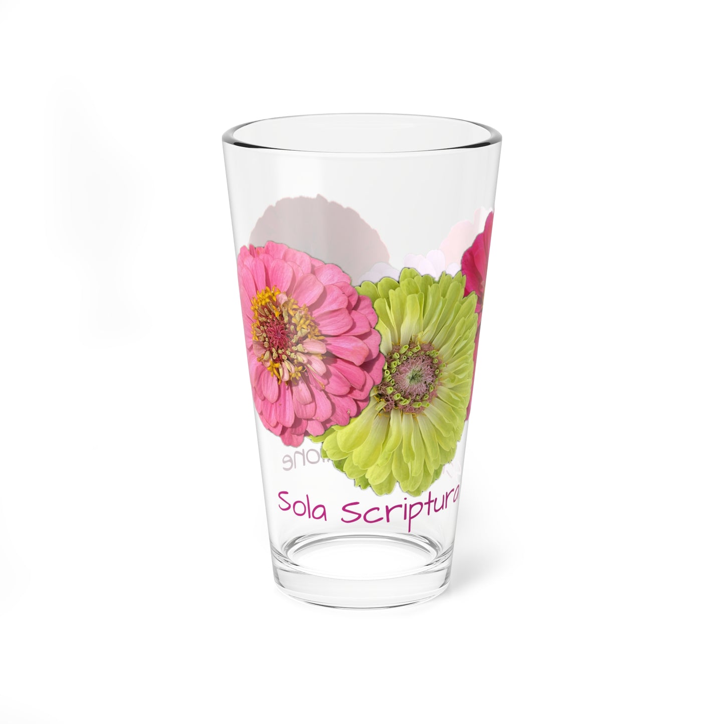 Zinnia Pint Glass Sola Scriptura -Scripture Alone