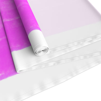 Mega Stripe Table Runner (Cotton Creamy white , Poly Bright White) Bright Pink