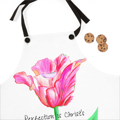 Vibrant Tulips Apron Perfection is Christ's progress is ours