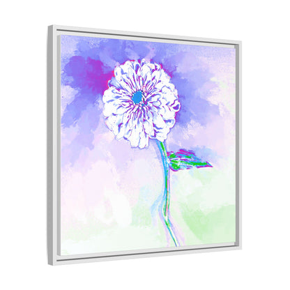 Zinnia Color Splash Matte Canvas Purple Framed