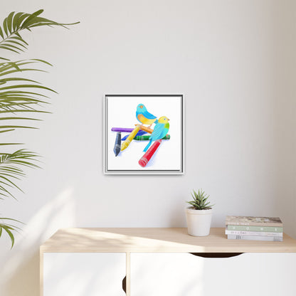 Jolly Birds Matte Canvas Framed