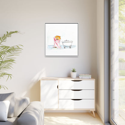 Kitty Fun Matte Canvas Framed