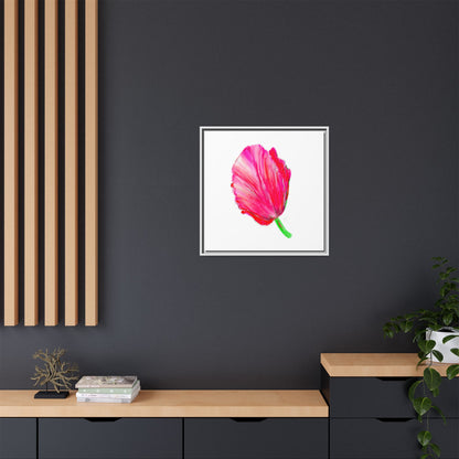 Dancing Tulips Matte Canvas, Framed (Multi-color) Raspberry Red