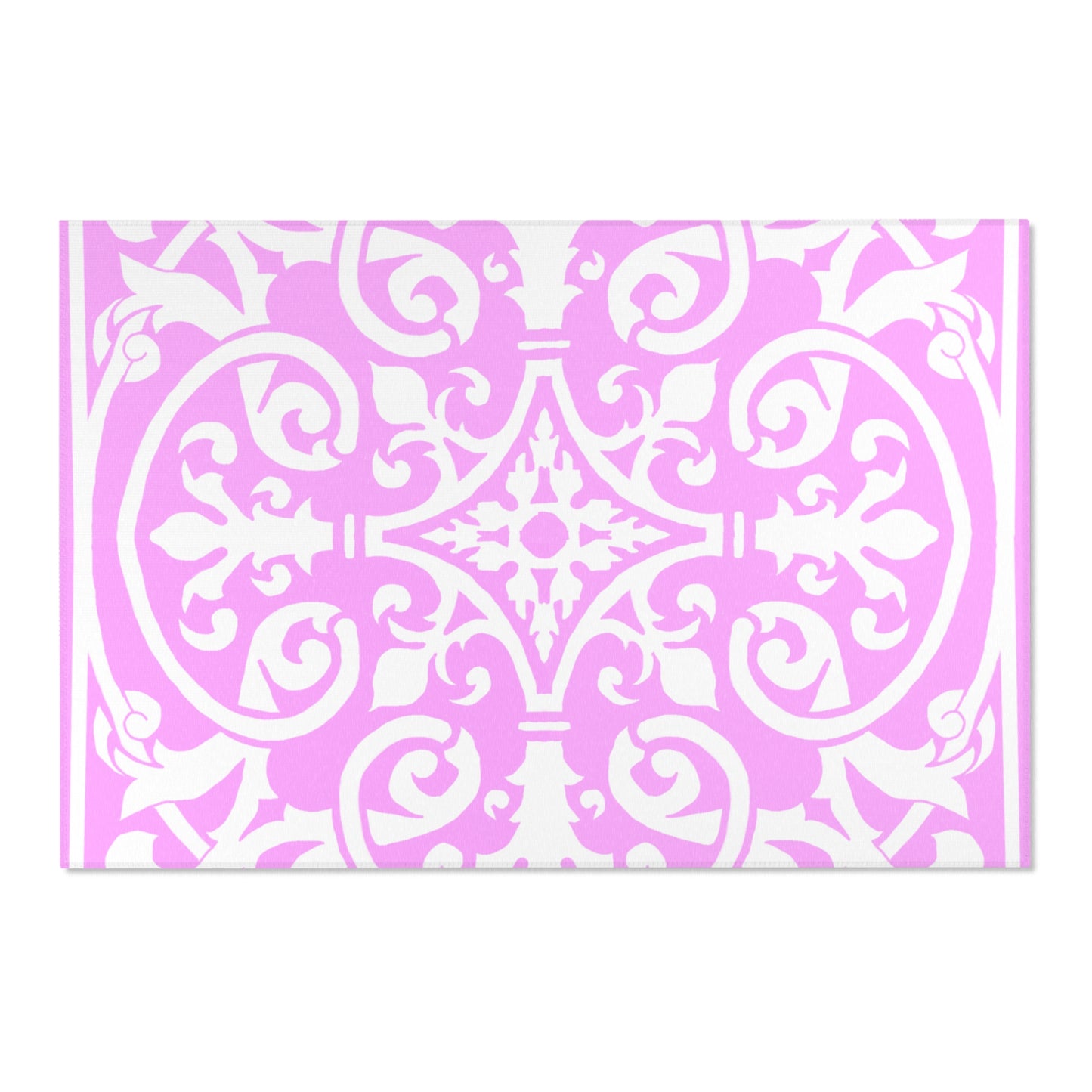 Scrollwork Indoor/Outdoor Rug Pink