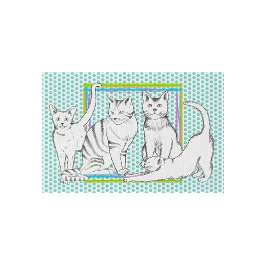 Kitty Fun indoor/Outdoor Rug aqua