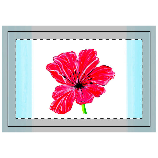 Tulip Love Polyester Quilted Placemat in Red with Blue Striped Edges