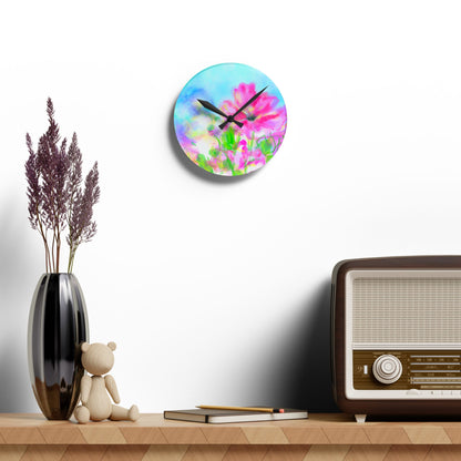 Joyful Landscapes  Wall Clock, Aqua Skies