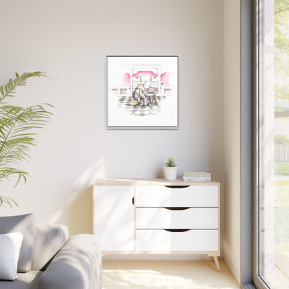 Kitty Fun Matte Canvas Framed