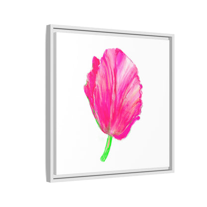 Dancing Tulips Matte Canvas, Framed (Multi-color) Raspberry Red