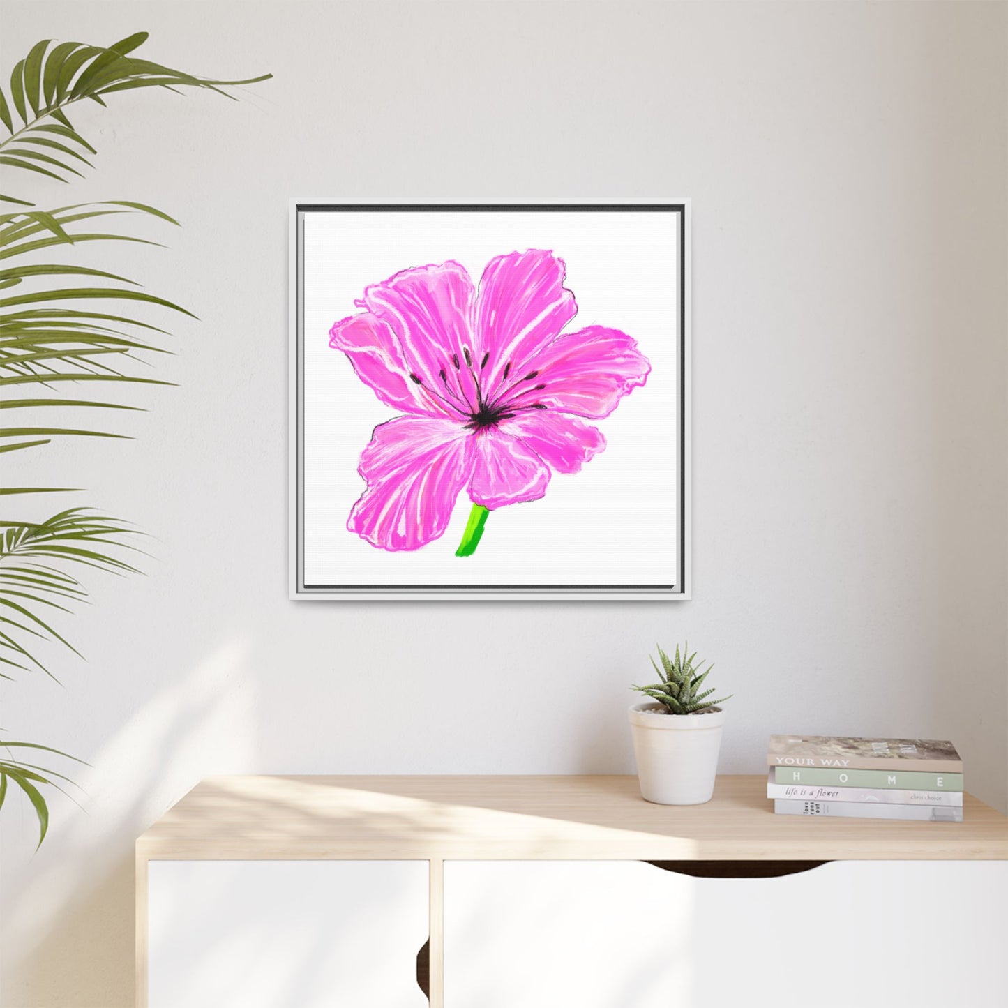 Dancing Tulips Matte Canvas, Framed Cool Pink