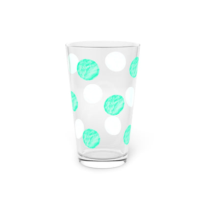 Polka Dot in Aqua,  Pint Glass, 16oz