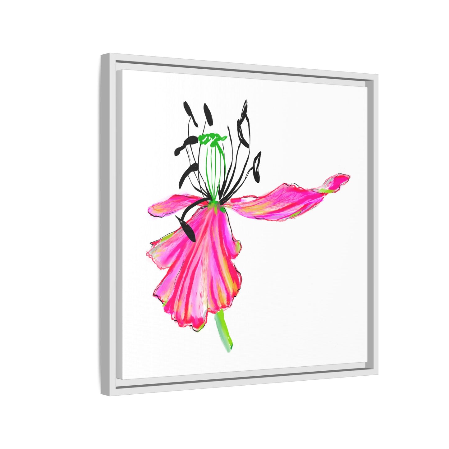 Dancing Tulips Matte Canvas, Framed (Multi-color) Raspberry