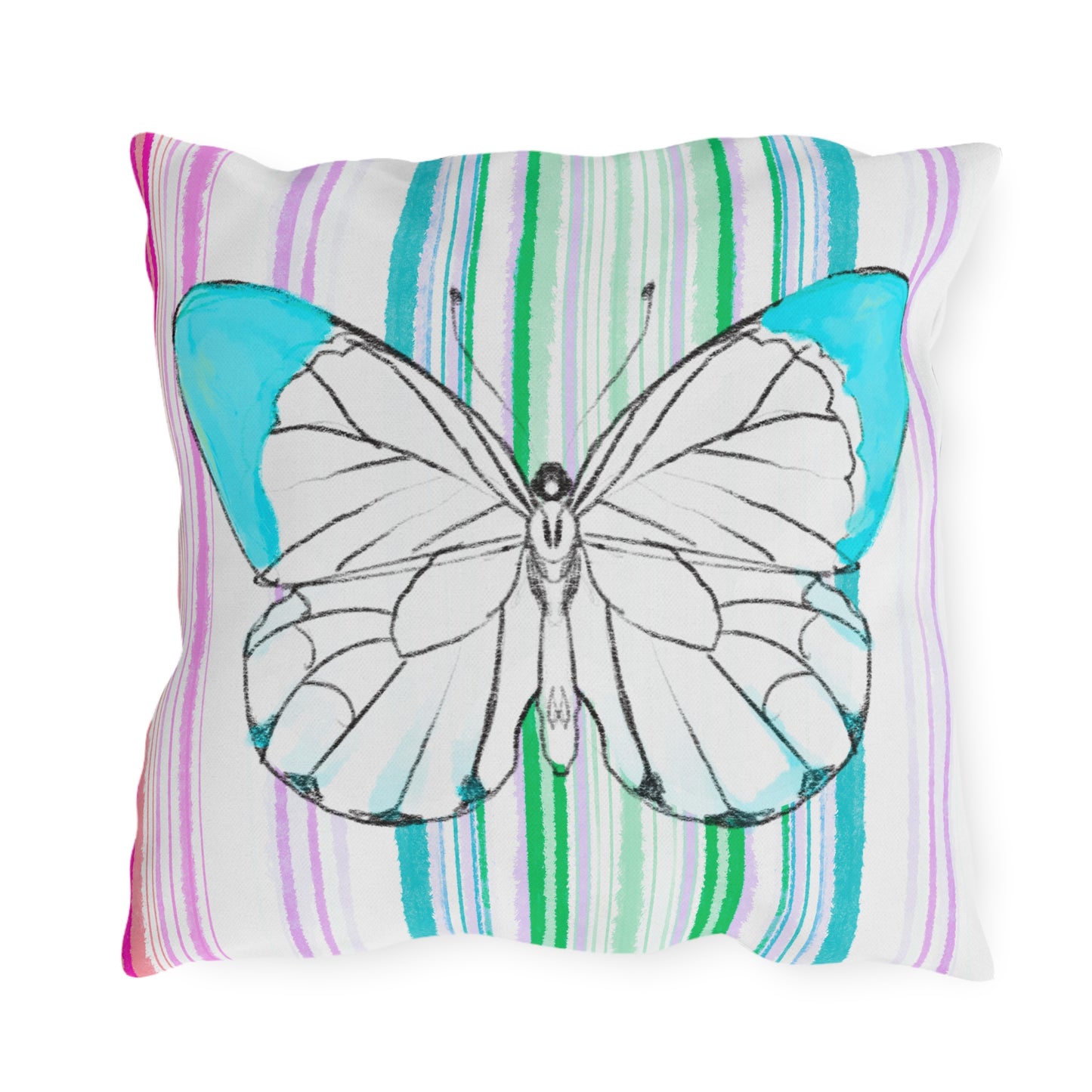 Pillows Outdoor Watercolor Butterfly Whimsy