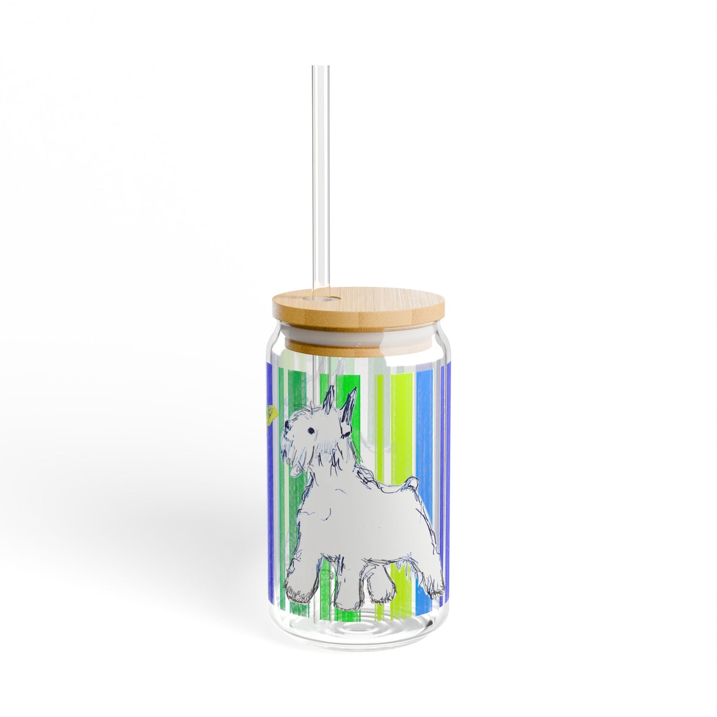 Dogi Butterfly Flutter Sipper Glass, 16oz, Schnauzer