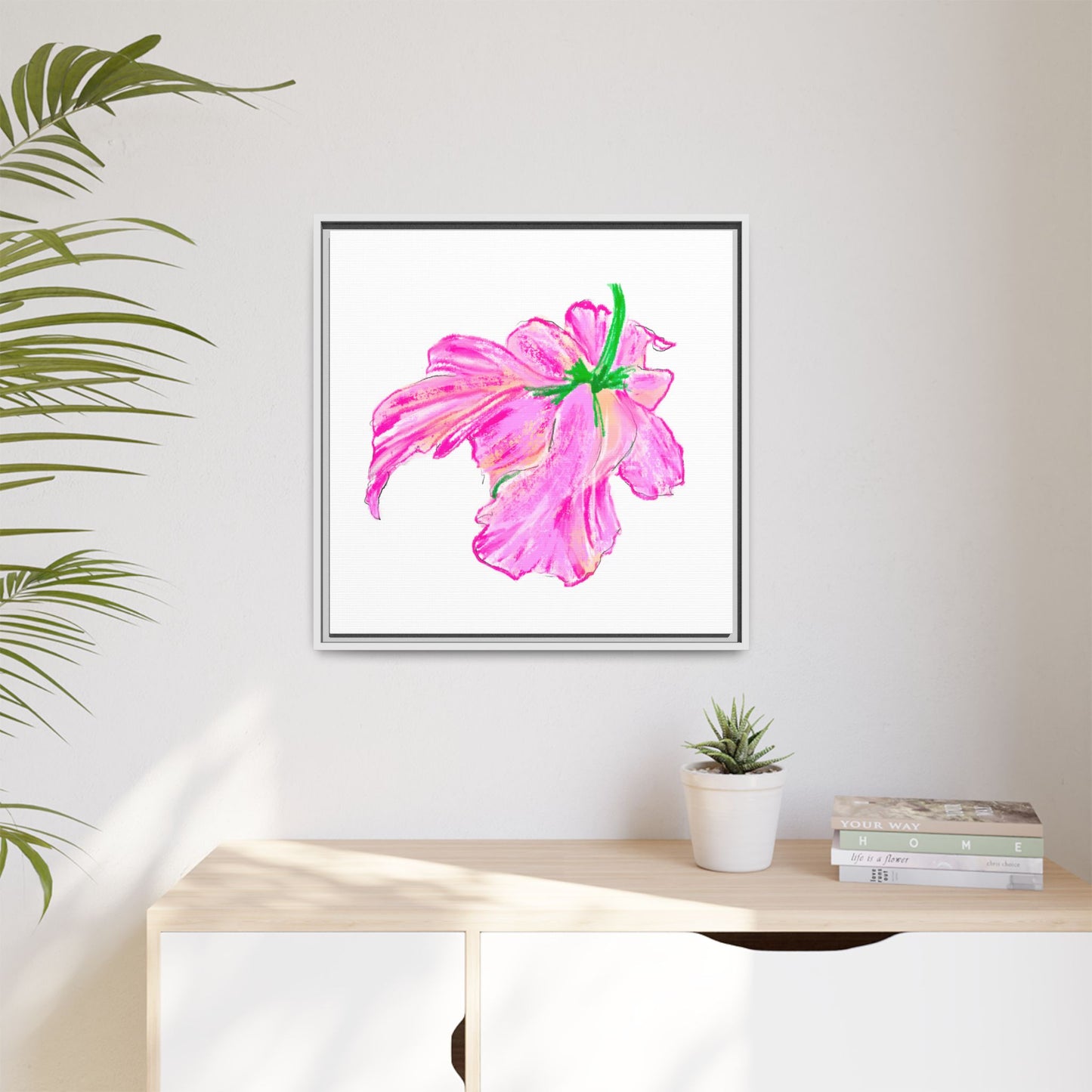 Dancing Tulips Matte Canvas, Framed (Multi-color) Pink