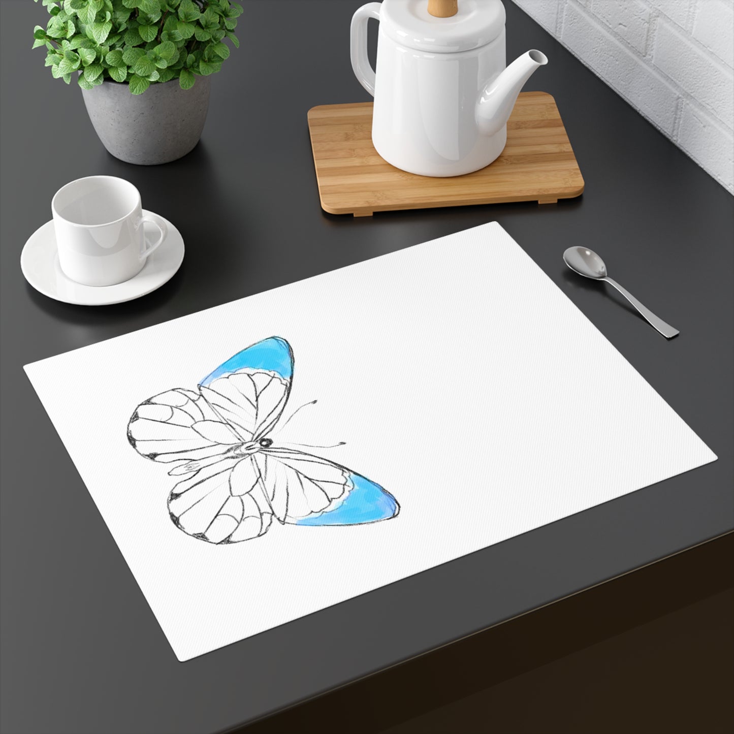 Placemat, 1pc Lucy Butterfly  Sky Blue