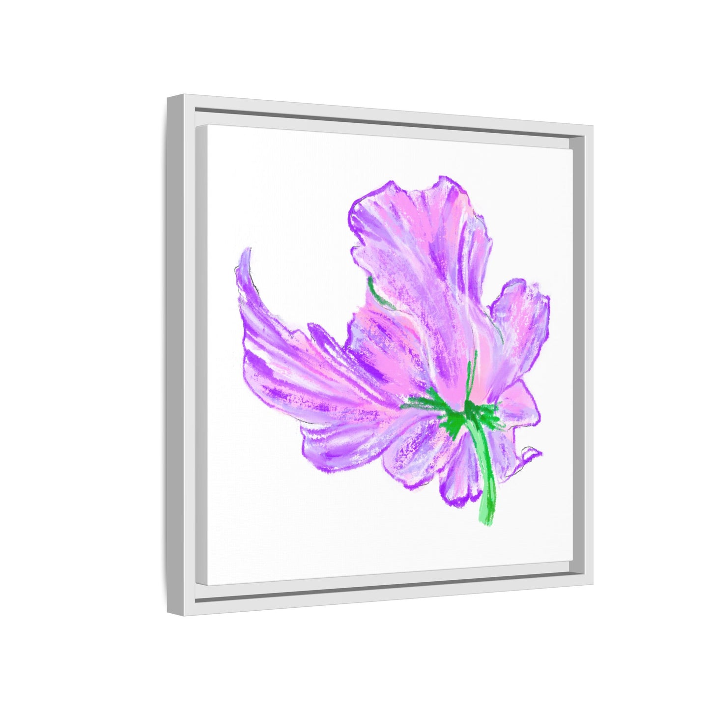 Dancing Tulips Matte Canvas, Framed (Multi-color) Lilac
