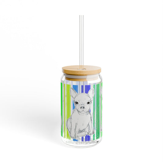 Dogi Butterfly Flutter Sipper Glass, 16oz, Rescue pup