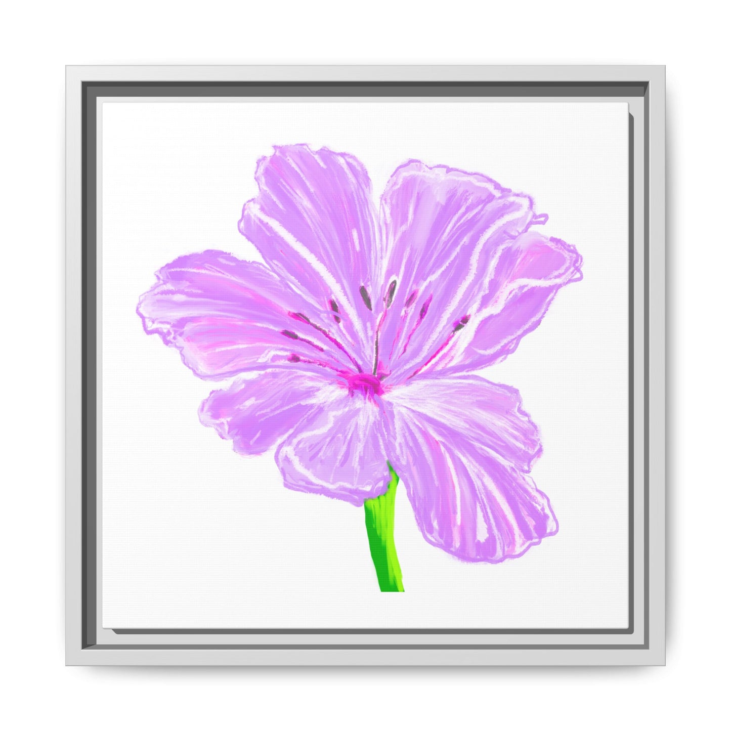 Dancing Tulips Matte Canvas, Framed Lilac