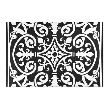 Scrollwork Indoor/Outdoor Rug Black