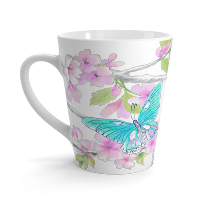 Butterfly Swing Latte Mug, Aqua, Pink