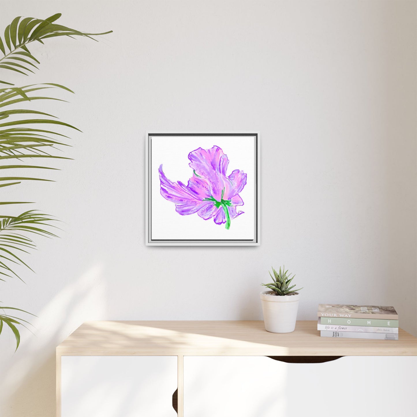 Dancing Tulips Matte Canvas, Framed (Multi-color) Lilac