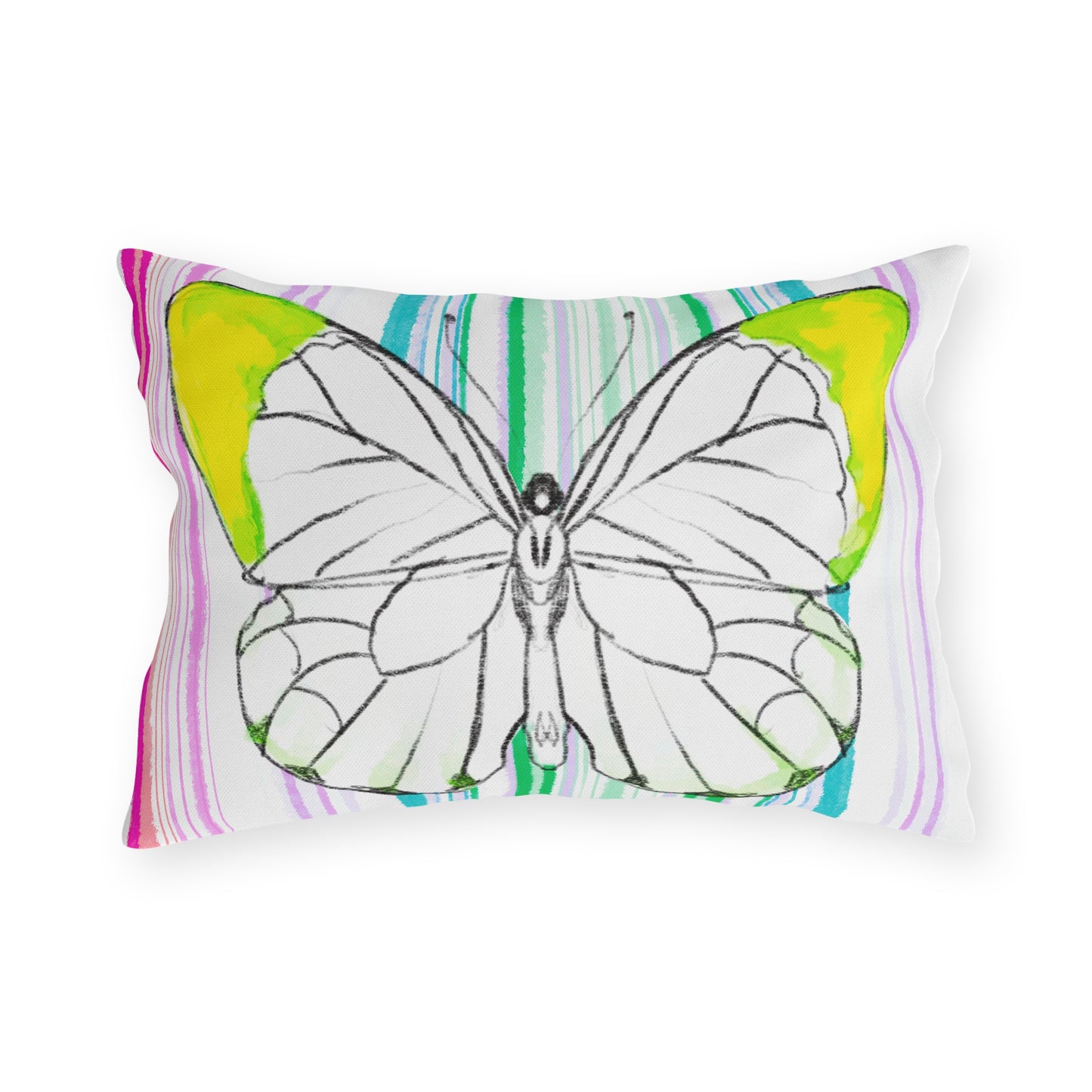 Pillows Outdoor Watercolor Butterfly Whimsy