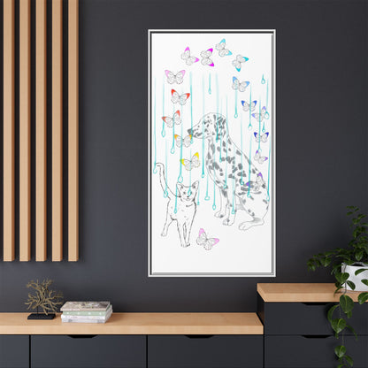 Butterfly Chroma Rain and Shine Matte Canvas, Framed (White)