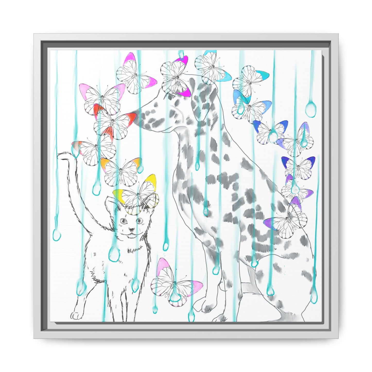Butterfly Chroma Rain and Shine Matte Canvas, Framed (White)