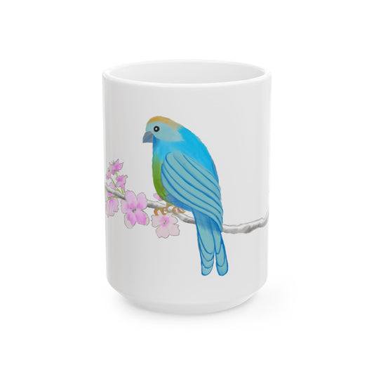 Jolly Birds Ceramic Mug, (11oz, 15oz), Sky blue