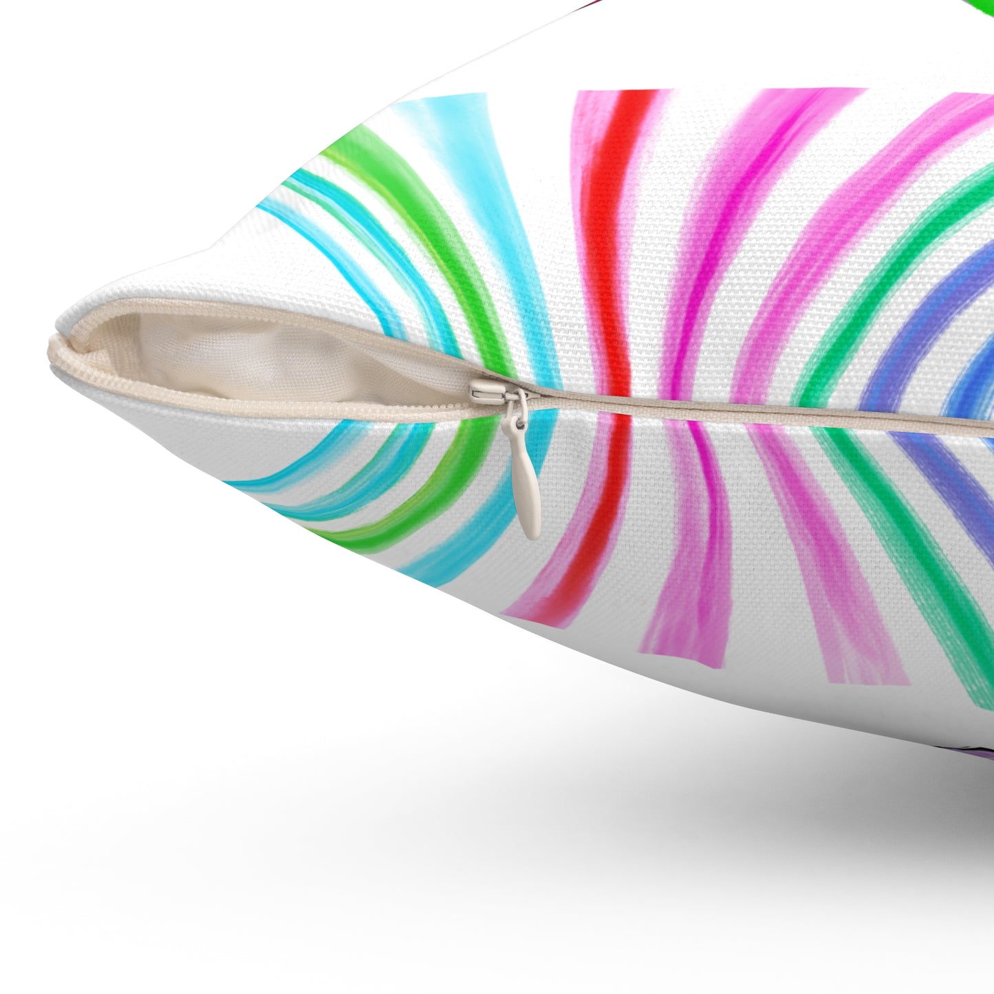 Pillows Christmas Bulbs & Stripes Spun Polyester Square Pillow