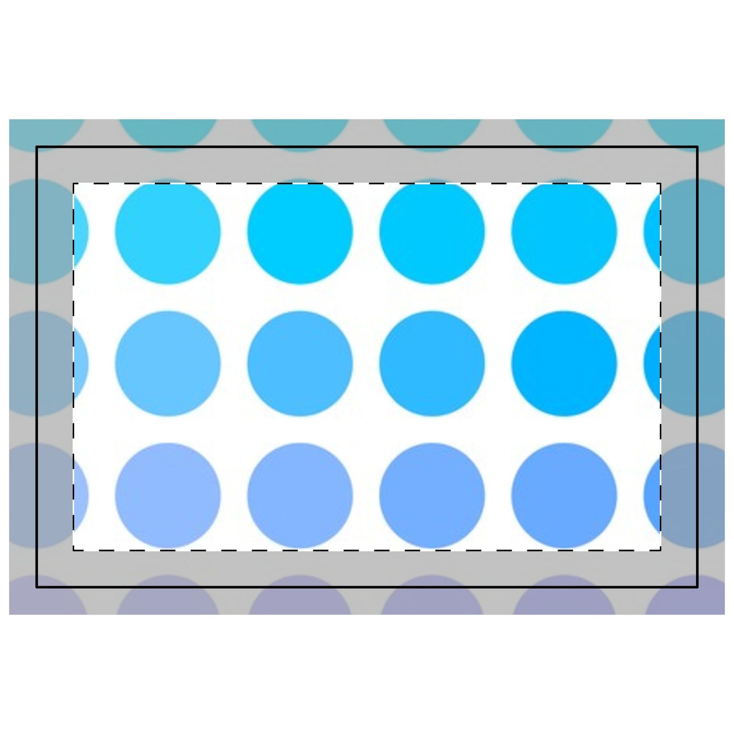 Polka Dot Joy Poly Quilted Placemat, Blues, Bright White Fabric Background