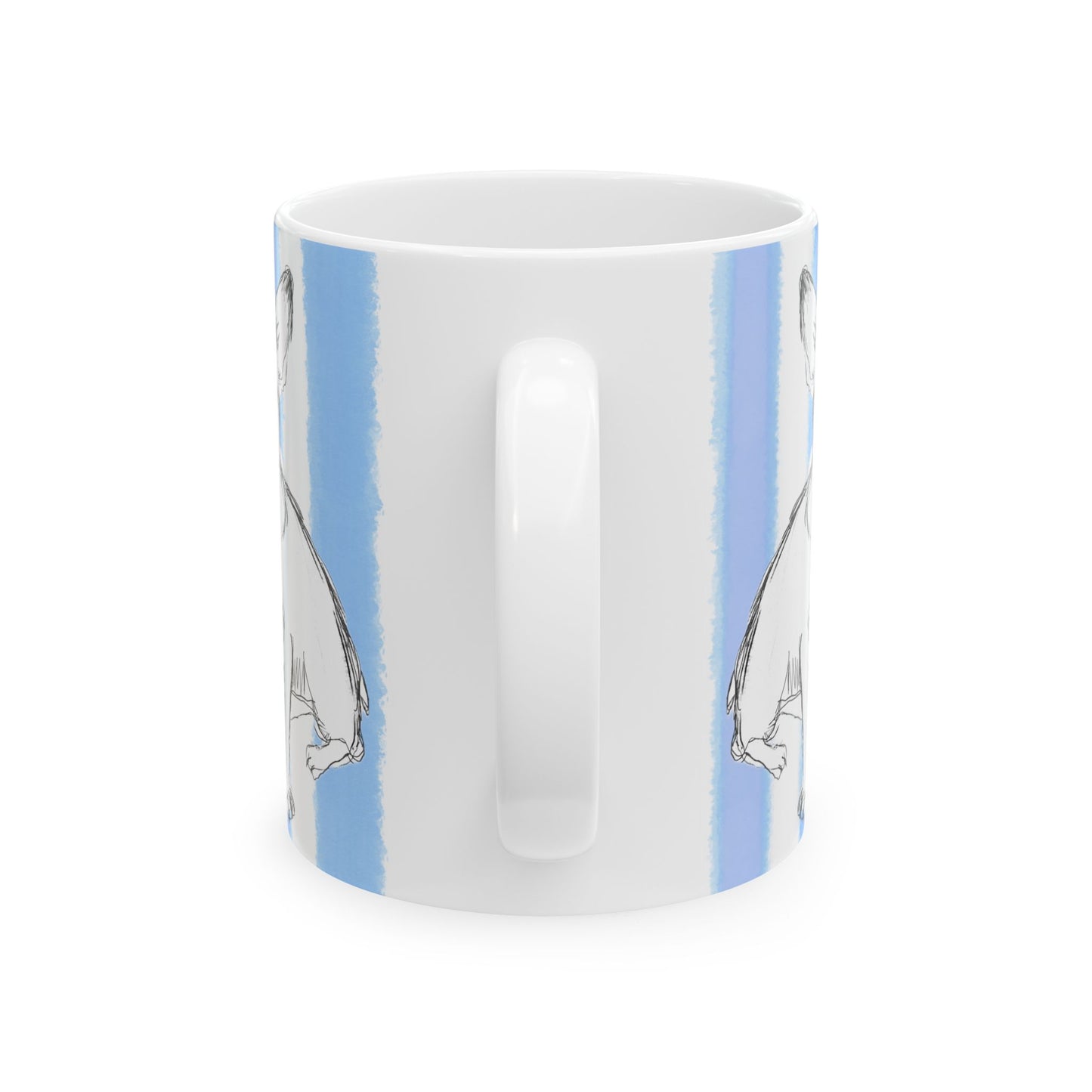 Dogi  Fun Mug with Periwinkle Blue Stripes