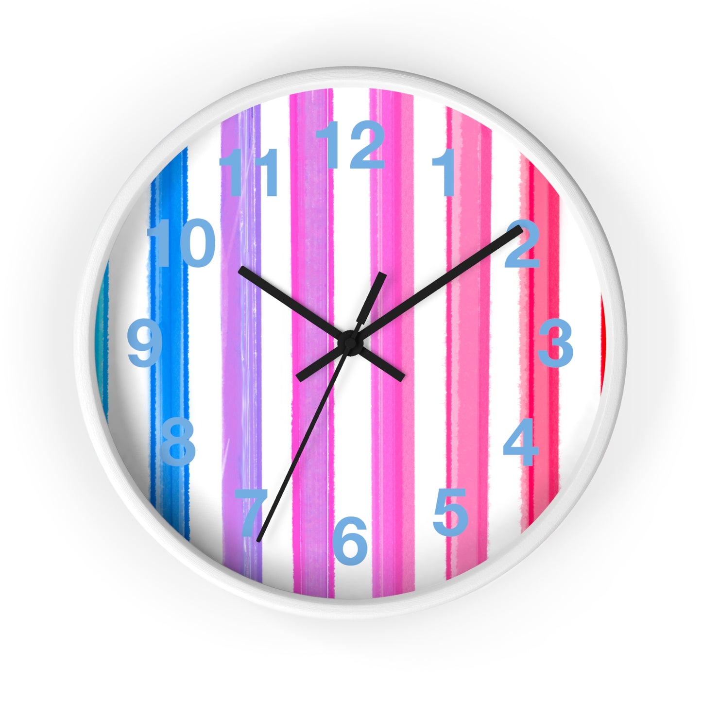 Kitchen & Dining, Office Watercolor Stripes Wall Clock