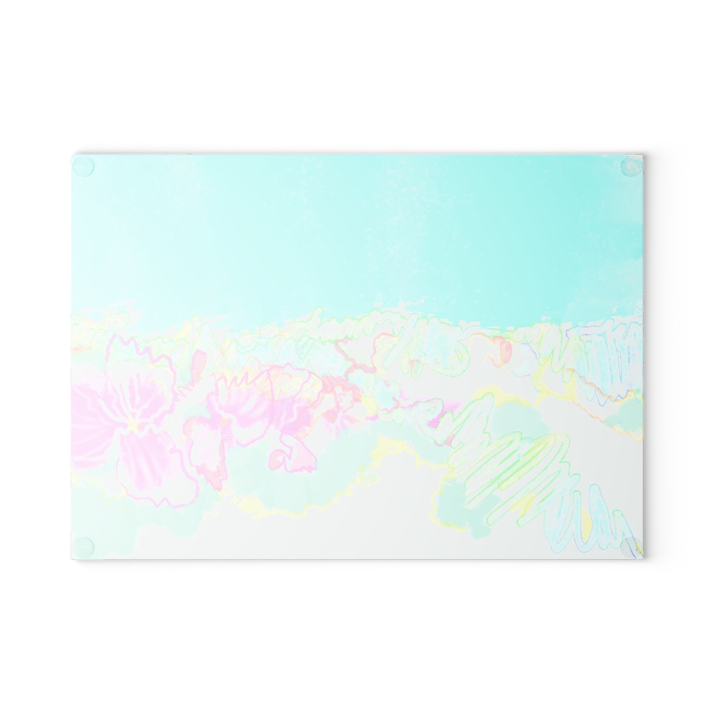 Glass Cutting Board Watercolor Abstract Landscape