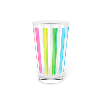 Watercolor Stripes Pint Glass, 16oz