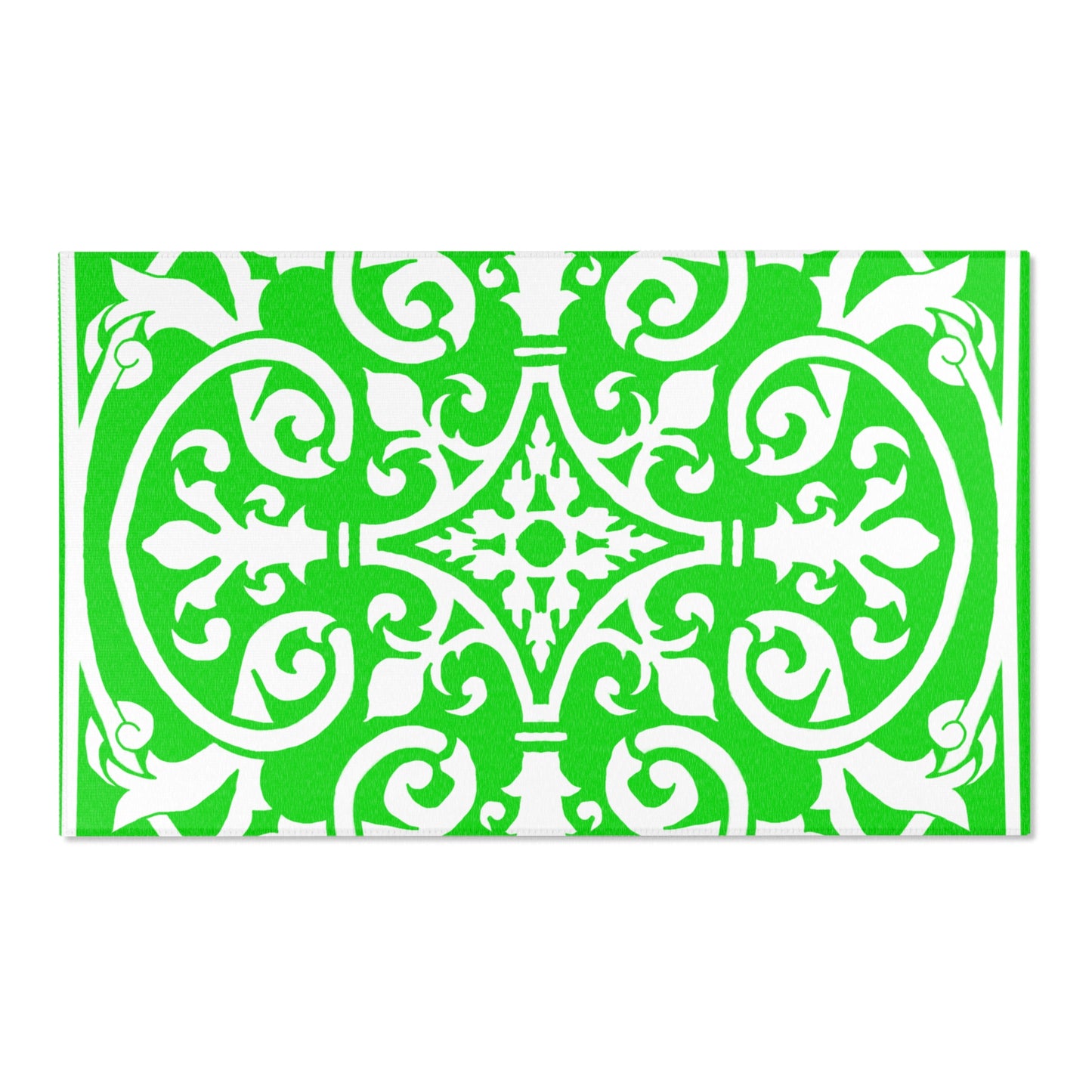 Scrollwork Indoor/Ourdoor Rug Green