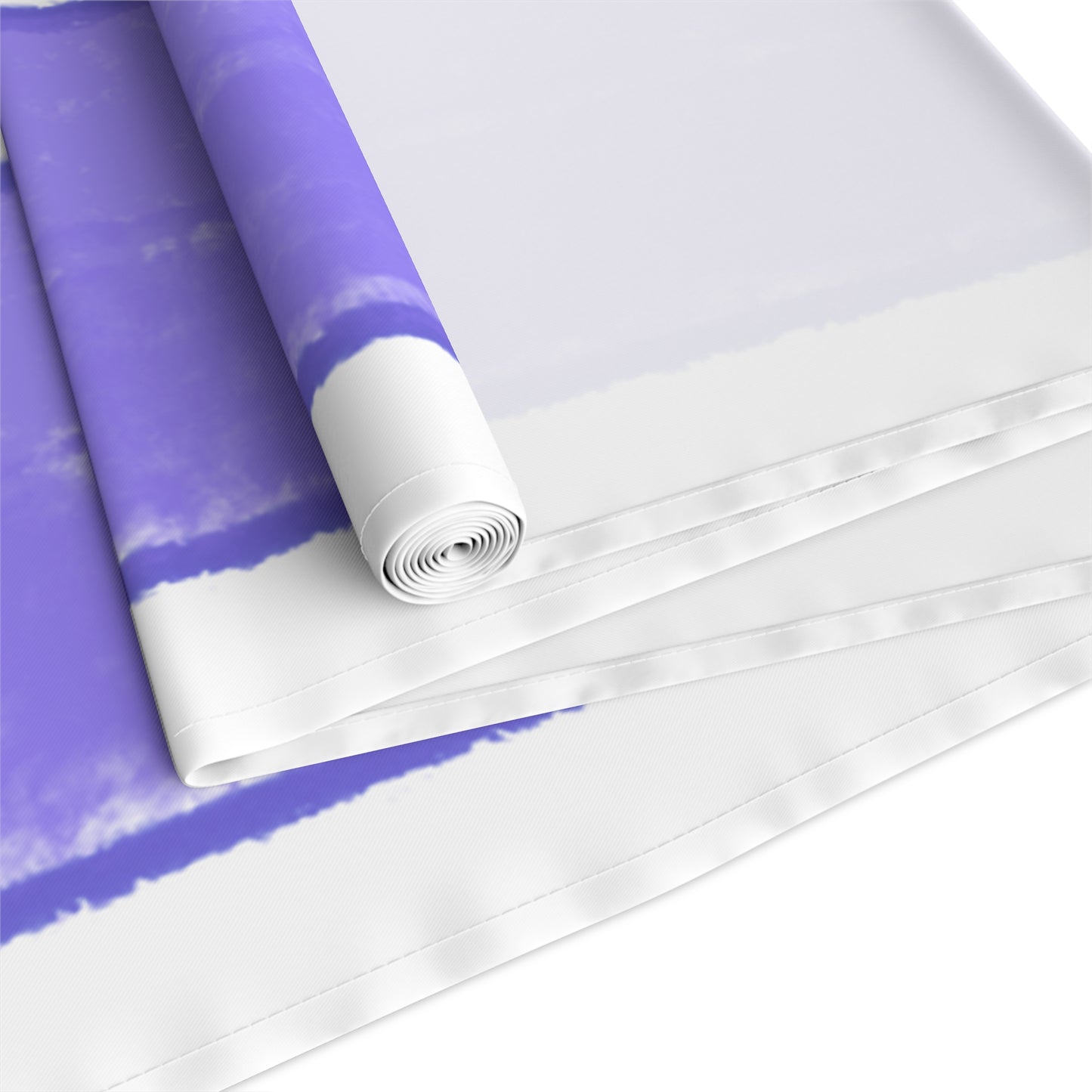 Mega Stripe Table Runner (Cotton Creamy White, Poly Bright White) Royal Blue