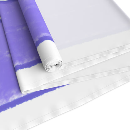 Mega Stripe Table Runner (Cotton Creamy White, Poly Bright White) Royal Blue