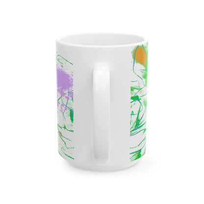 Joyful Landscapes Ceramic Mug in Green and Purple, 11oz, 15oz