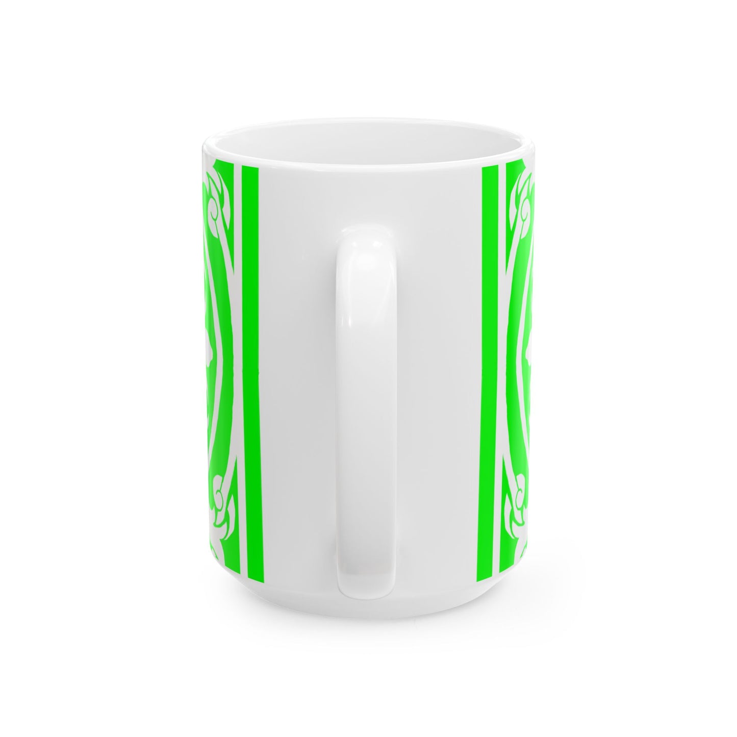 Scrollwork Ceramic Mug Bright Green