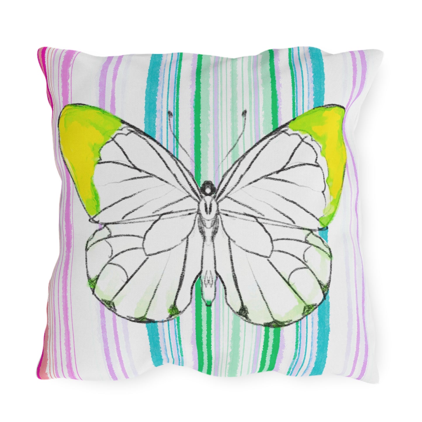 Pillows Outdoor Watercolor Butterfly Whimsy
